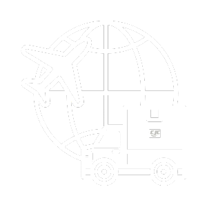 World icon with truck and airplane icon